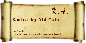 Kaminszky Alícia névjegykártya